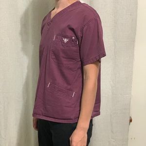 Maroon Med Couture Scrub Top